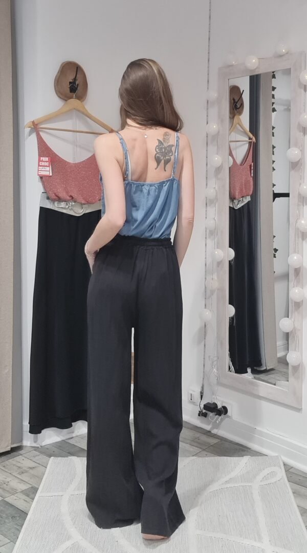 Pantalon lin Nico - Noir – Image 4