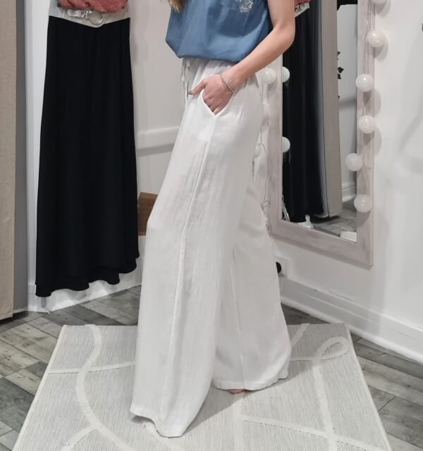 Pantalon lin Nico - Blanc