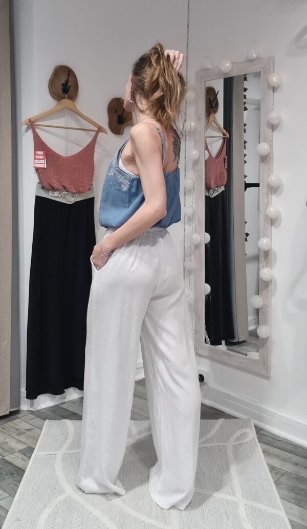 Pantalon lin Nico - Blanc – Image 4