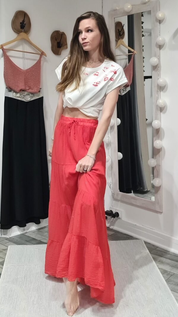 Jupe longue Chloé - Rouge – Image 2