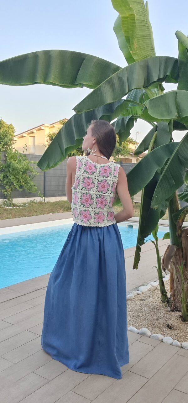 Jupe longue bleu jeans - Ikaria – Image 4