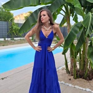 Robe longue bleu roi - Oia