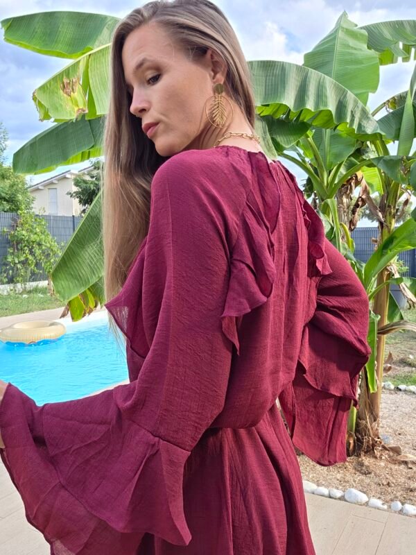 Robe courte bordeaux - Garance – Image 2