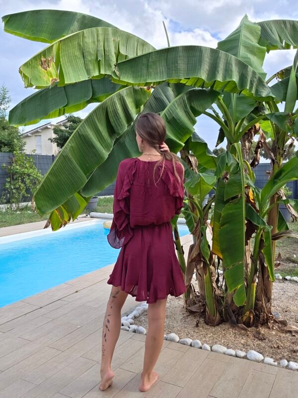 Robe courte bordeaux - Garance – Image 5