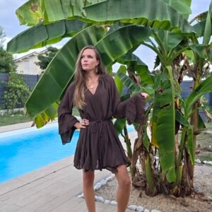 Robe courte chocolat - Garance