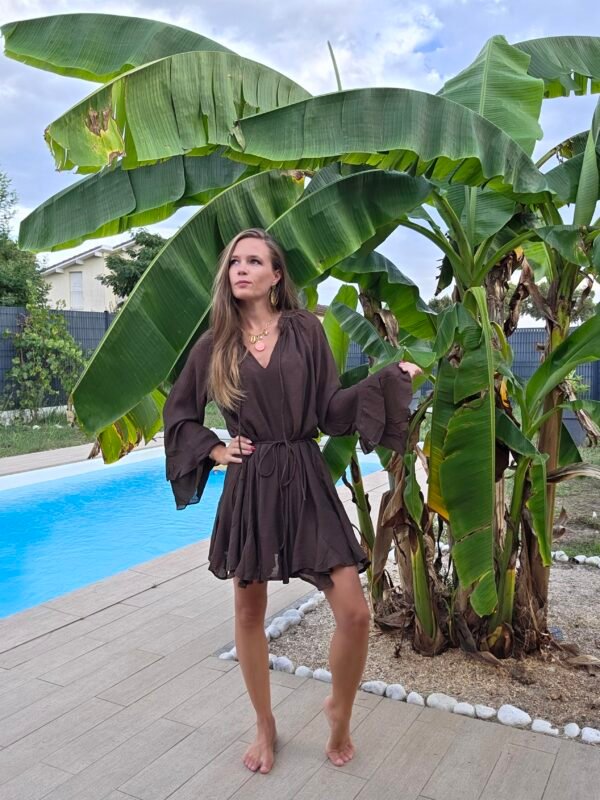 Robe courte chocolat - Garance