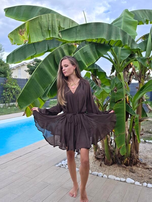 Robe courte chocolat - Garance – Image 2
