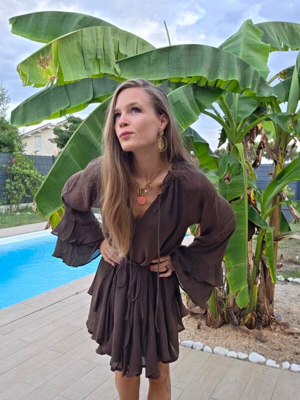 Robe courte chocolat - Garance – Image 3