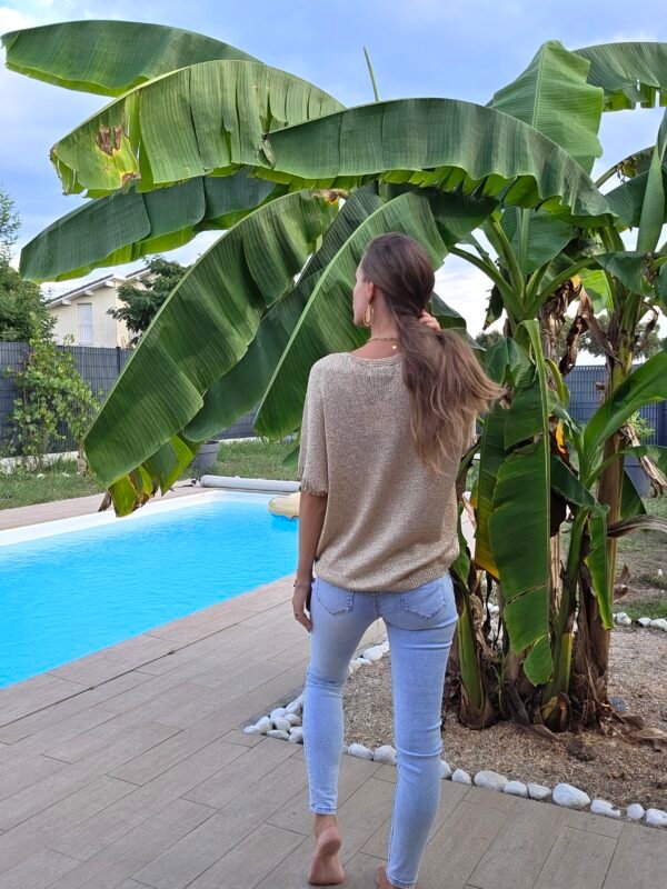 Pull beige manches courtes - Milo – Image 5
