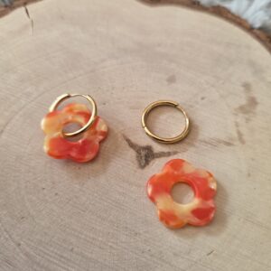 Charm fleur orange