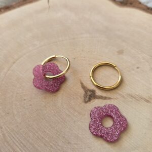 Charm paillettes magenta