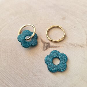 Charm paillettes bleu canard