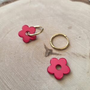 Charm petite fleur rose flashy