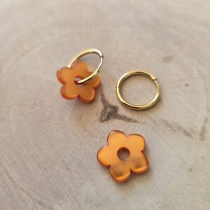 Charm petite fleur orange