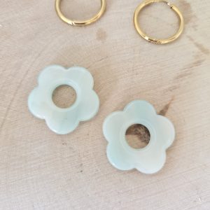 Charm fleur bleu clair