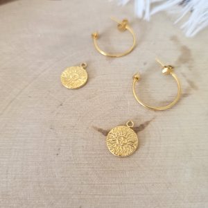 Charm acier soleil or