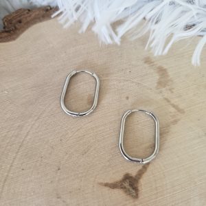 Créoles ovales argent