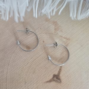 Créoles semi ouvertes argent