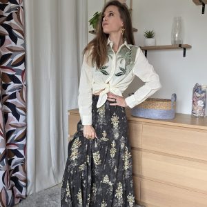 Jupe longue kaki foncé - Coline