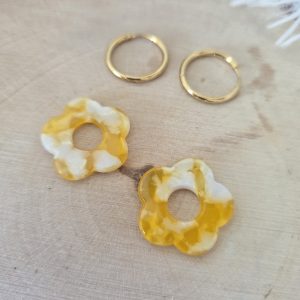 Charm fleur citron marbré