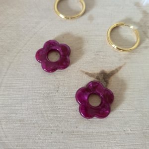 Charm petite fleur prune