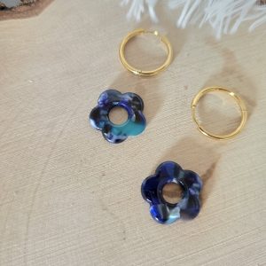 Charm petite fleur azur