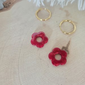 Charm petite fleur rouge