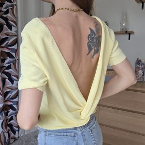 Top en maille jaune - Milo