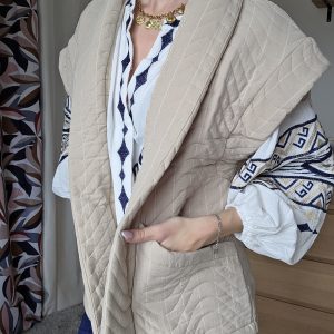 Veste sans manches beige - Elise