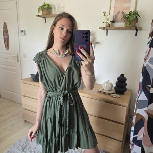 Robe courte kaki - Olympe