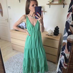 Robe longue verte - Mila