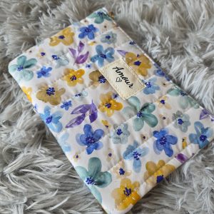 Pochette fleurs bleu
