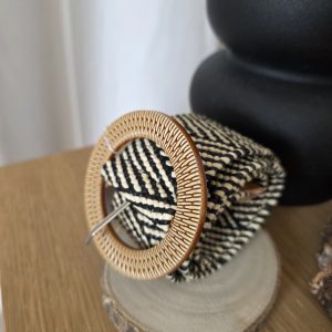 Ceinture écru & marron