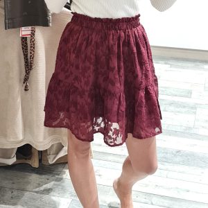 Jupe courte bordeaux