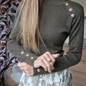 Pull fin kaki