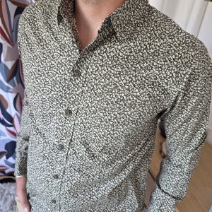 Chemise fleurs Homme kaki